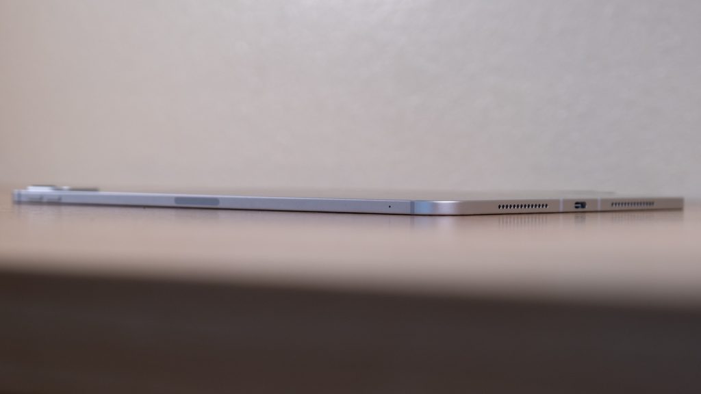 Apple iPad Pro (M4) lying flat on a desk.