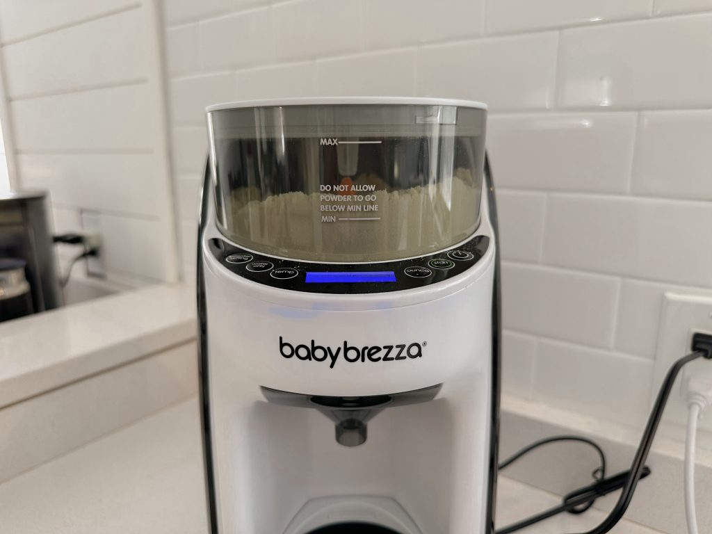 The top of the Baby Brezza Formula Pro