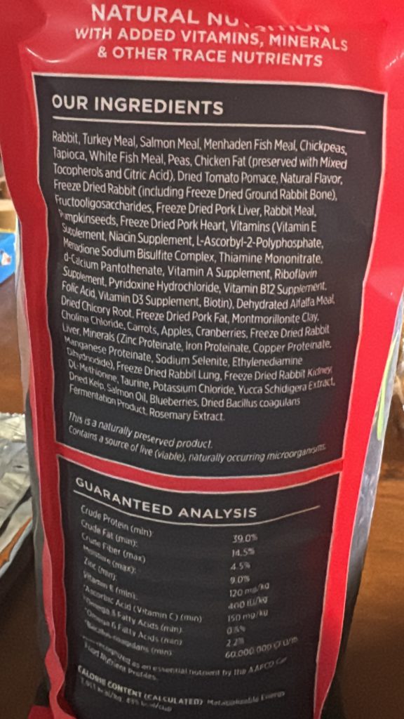 instinct the raw brand rawboost high protein kibble plus freeze-dried raw indoor health grain-free recipe with real rabbit farm-raised rabbit is the first ingredient our ingredients label