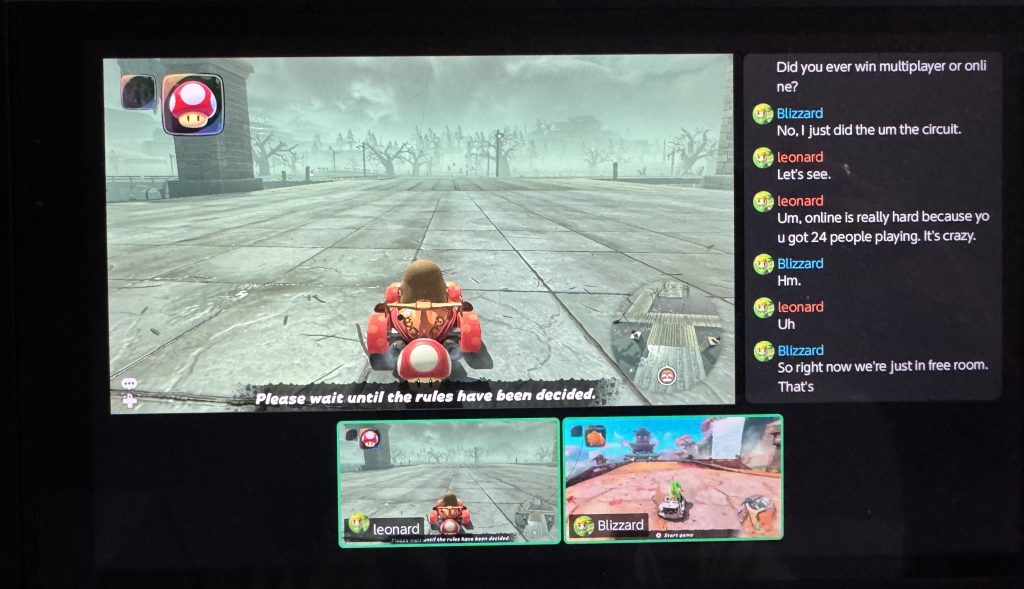 GameChat Screen Share and Voice to Text Feature Being Displayed on the Nintendo Switch 2