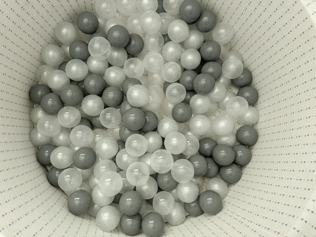 plastic grey balls