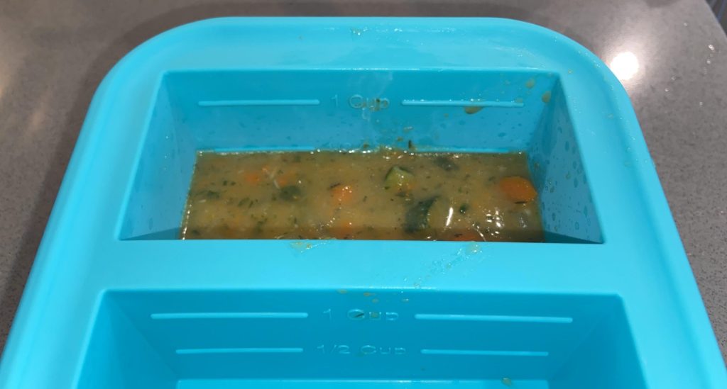 Souper Cube compartment filled with soup