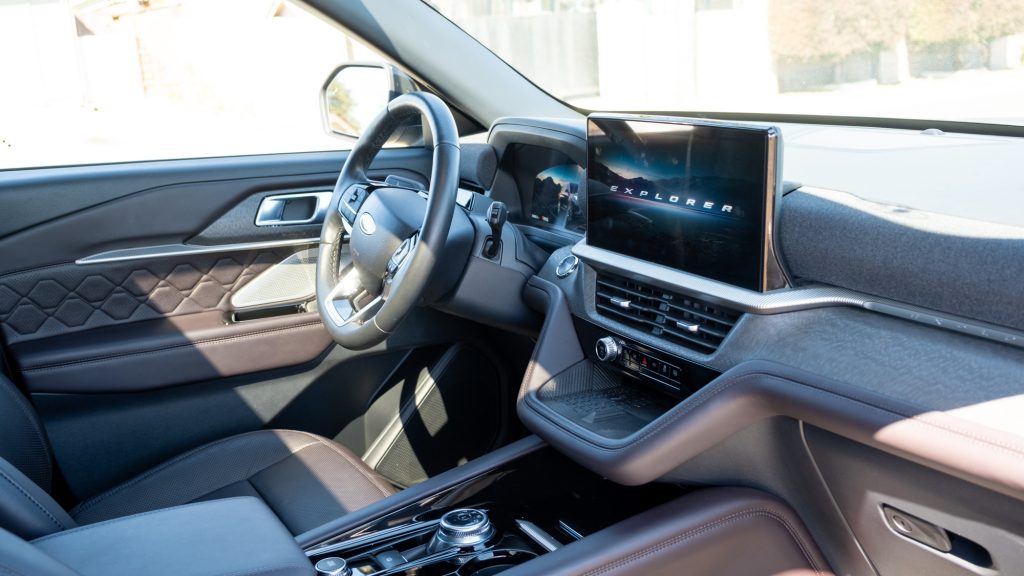 Front seats of the 2025 Ford Explorer Platinum RWD
