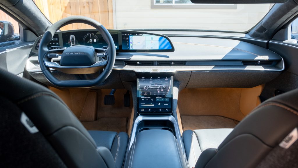 Front seats of the Lucid Air Touring