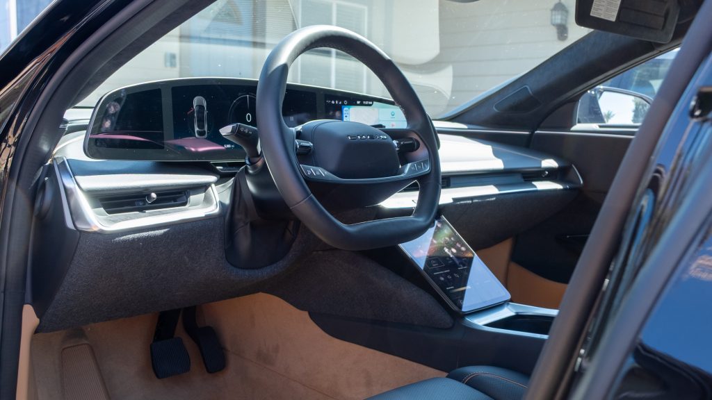 Front seats of the Lucid Air Touring