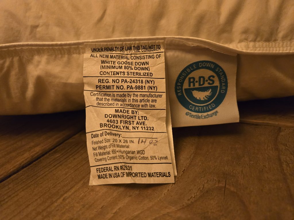 Downright Organa White Goose Down Pillow Review