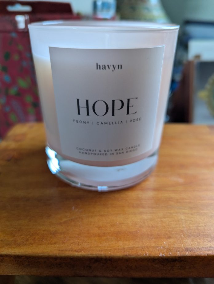 A sweet-smelling candle