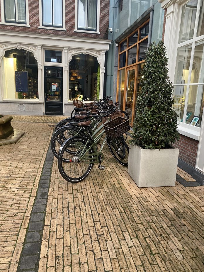 A row of bicycles at the Collector hotel in the Netherlands