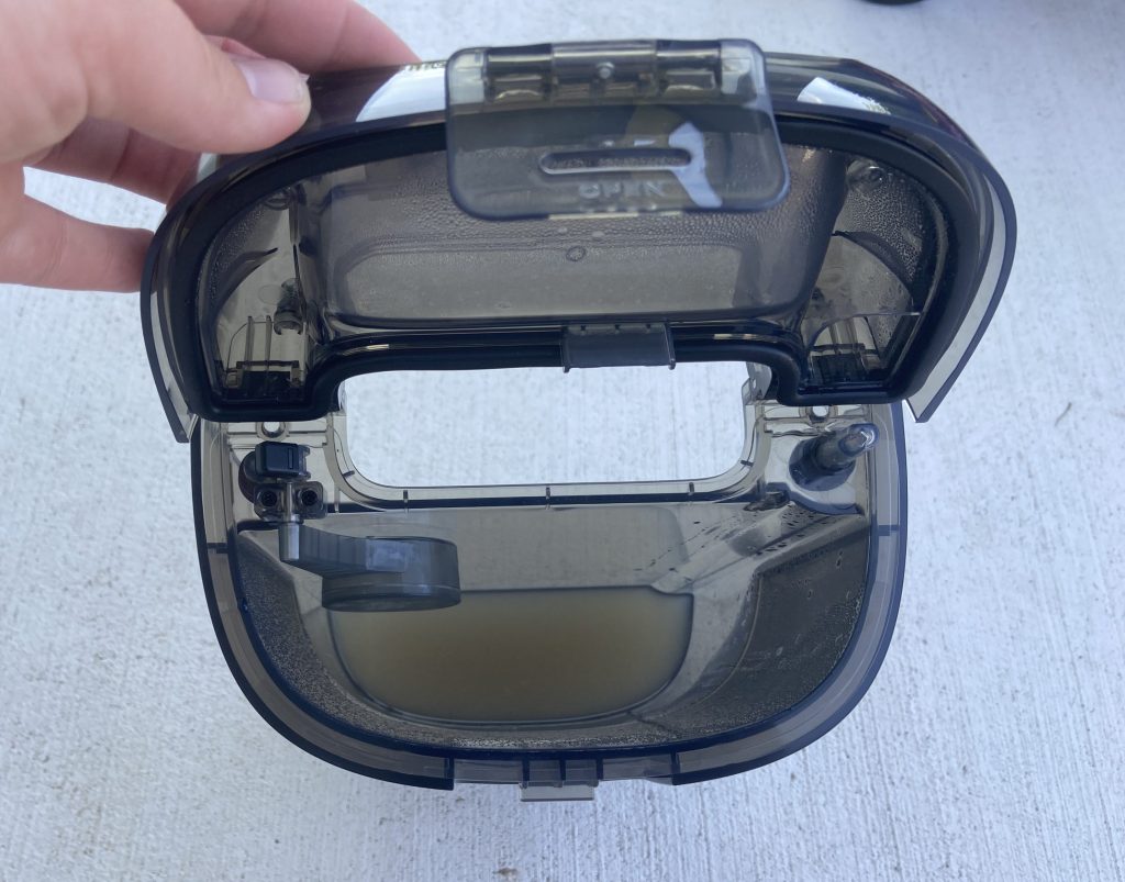 A look inside the dirty water tank of the Omni S2 robovac