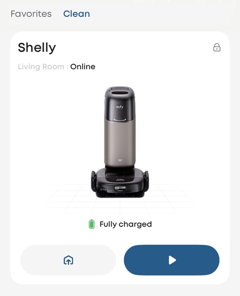 App screenshot of robovac home page